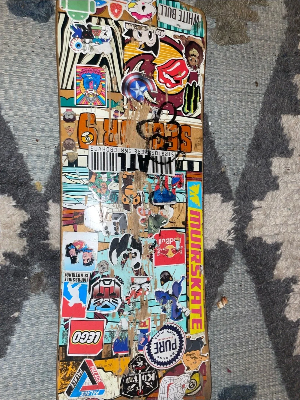 Longboard Skateboard Deck in Black – Unbranded w/ custom art.